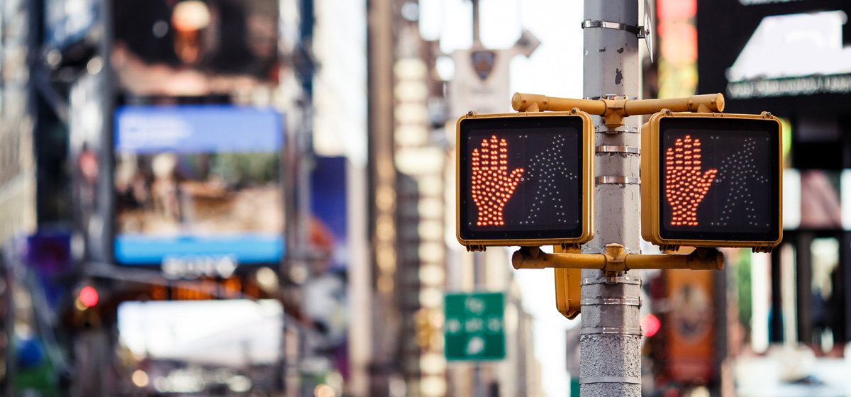 Don't walk New York traffic sign