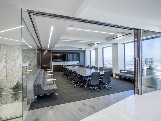 Meeting room with long table