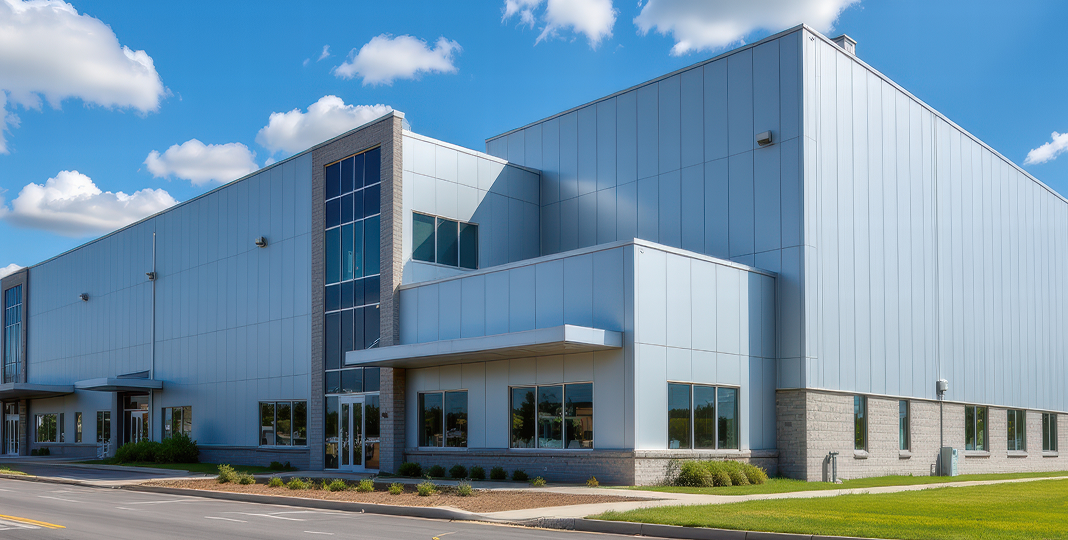 Modern industrial warehouse exterior