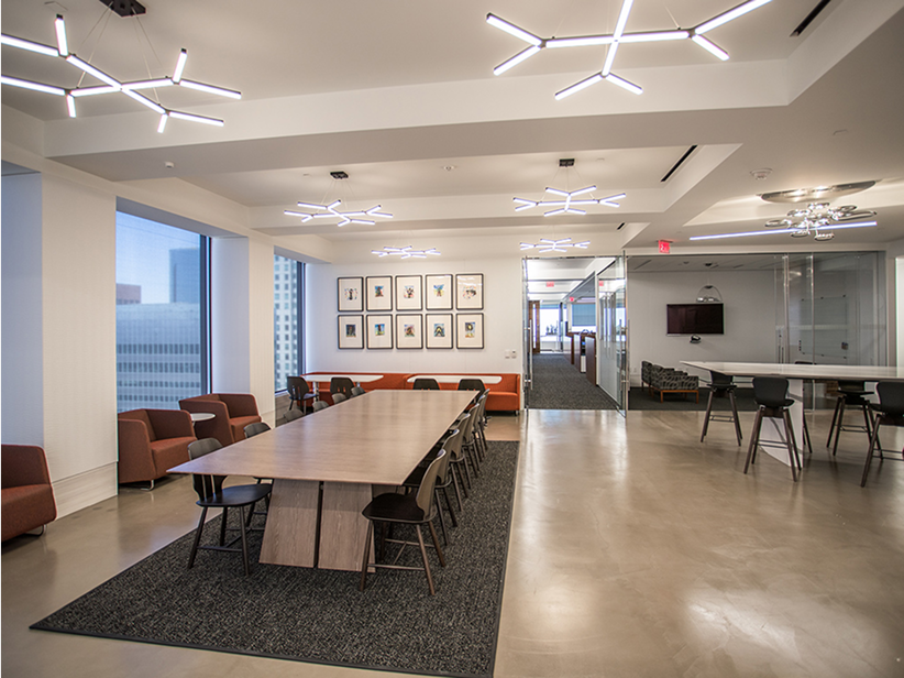 Office common area with large table