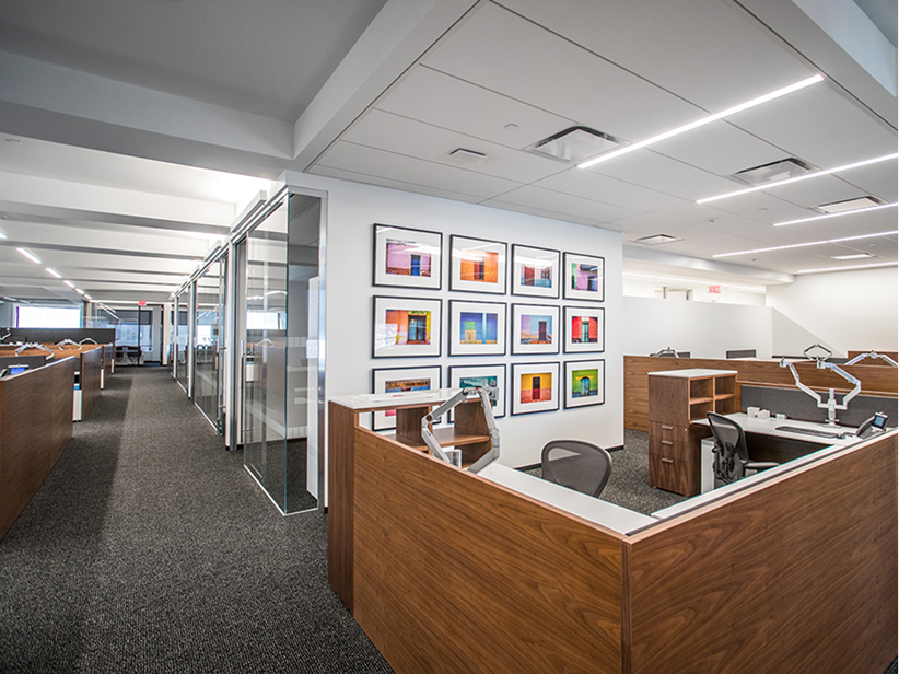 Office hallway and cubicles