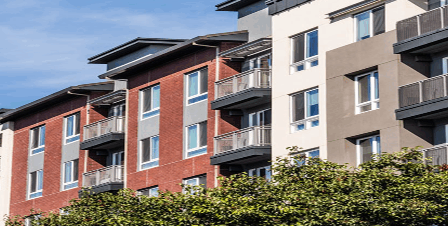 Residential apartment building facade