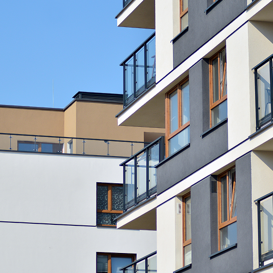 Residential building with balconies